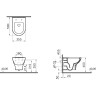 Безободковый подвесной унитаз Vitra Zentrum с тонким дюропластовым сиденьем микролифт 5795B003-6077