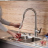 Смеситель VITRA INOX с выдвижным изливом для кухни A42153EXP