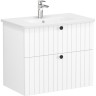ТумбаVITRA ROOT GROOVE 80 см с круглой раковиной 2 ящика, матовый белый 69436